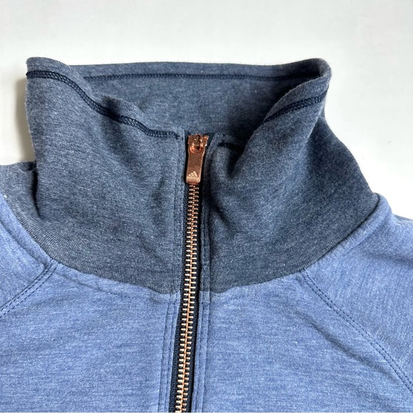 Adidas Blue Rose Gold Zip Sweatshirt M - Picture 3 of 8
